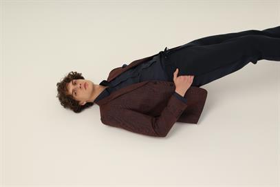 Bordo Renk Sivri Yaka Blazer Tek Ceket Slim Fit | Agustini