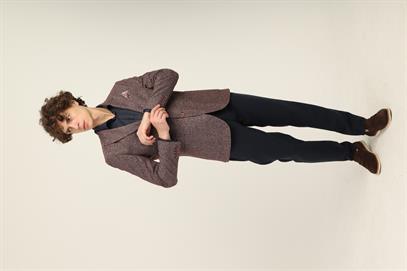 Bordo Renk Sivri Yaka Yarım Astar Torba Cep Blazer Tek Ceket Slim Fit | Agustini