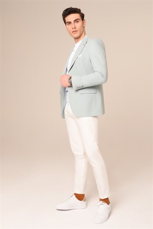 Buz Mavi Kombin Takım Elbise,Chino Pantolonlu Spor Slim Fit | Agustini
