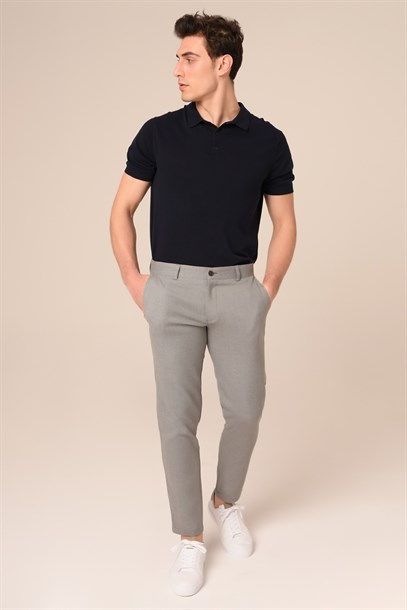 Erkek Chino Açık Gri Ton Pantolon Slim Fit | Agustini