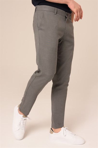 Erkek Chino Gri Pantolon Slim Fit | Agustini