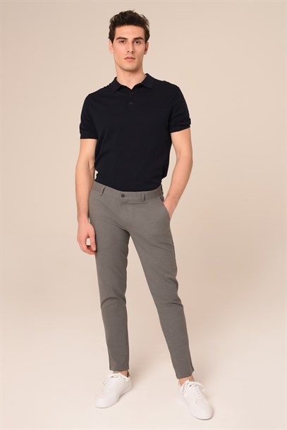 Erkek Chino Gri Pantolon Slim Fit | Agustini