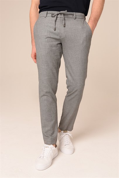 Erkek Jogger Gri Armürlü Pantolon Slim Fit | Agustini