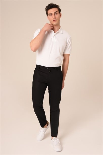 Erkek Jogger Siyah Pantolon Slim Fit | Agustini
