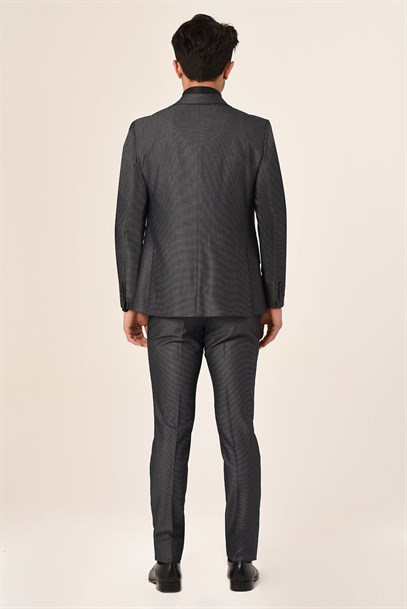 Gri Armürlü Yelekli Yeni Nesil Takım Elbise Slim Fit | Agustini