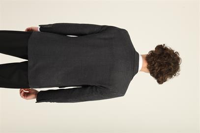 Gri Renk Mono Yaka İki Düğme Çift Yırtmaç Blazer Tek Ceket Slim Fit | Agustini