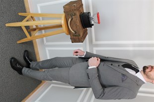 Gri Yelekli Takım Elbise Slim Fit | Agustini