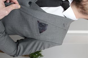 Gri Yelekli Takım Elbise Slim Fit | Agustini