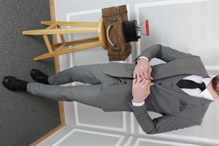 Gri Yelekli Takım Elbise Slim Fit | Agustini