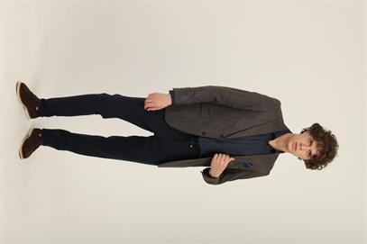 Haki Renk Sivri Yaka Blazer Tek Ceket Slim Fit | Agustini