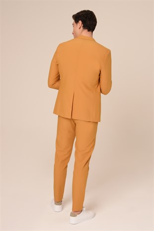 Hardal Sarı Takım Elbise,Jogger Pantolonlu Spor Slim Fit | Agustini