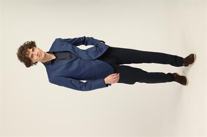 Lacivert Renk Mono Yaka Tek Ceket Orta Fit Kalıp | Agustini