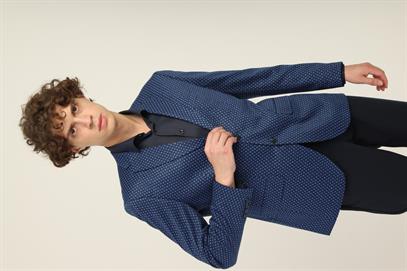 Lacivert Renk Mono Yaka Tek Ceket Orta Fit Kalıp | Agustini