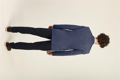 Lacivert Renk,İki Düğme Çift Yırtmaç Mono Yaka Slim Fit Kalıp | Agustini