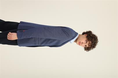 Lacivert Renk,İki Düğme Çift Yırtmaç Mono Yaka Slim Fit Kalıp | Agustini