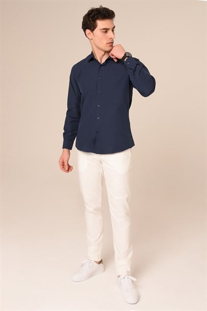 Lacivert Slim Fit Gömlek | Agustini