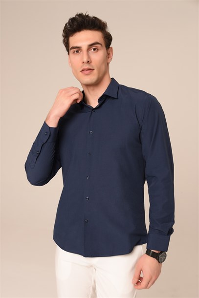 Lacivert Slim Fit Gömlek | Agustini