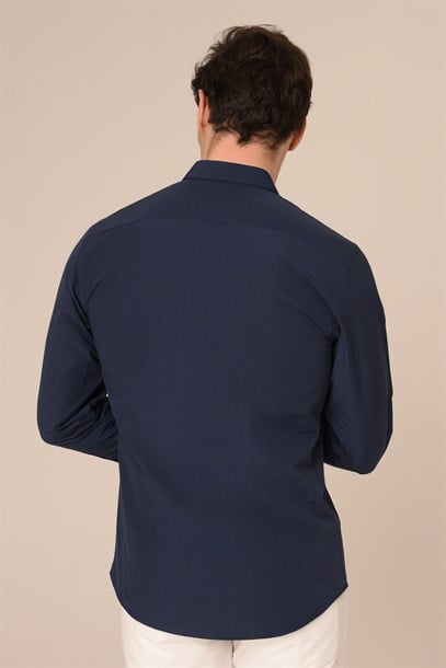 Lacivert Slim Fit Gömlek | Agustini