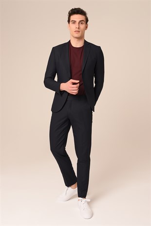 Lacivert Takım Elbise,Jogger Pantolonlu Spor Slim Fit | Agustini