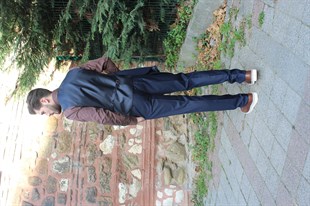 Lacivert Yelekli Takım Elbise Sivri Yaka | Agustini