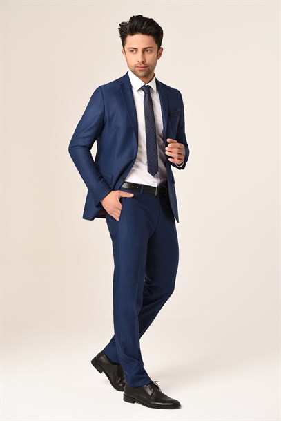 Koyu Mavi Erkek Takım Elbise Slim Fit | Agustini