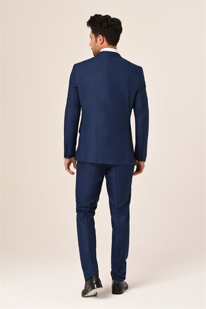 Koyu Mavi Erkek Takım Elbise Slim Fit | Agustini