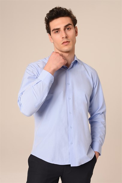 Mavi Slim Fit Gömlek | Agustini