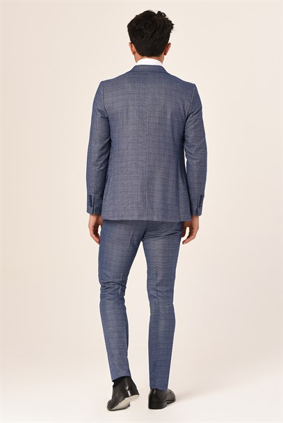 Mavi Yelekli Yeni Nesil Takım Elbise Slim Fit | Agustini