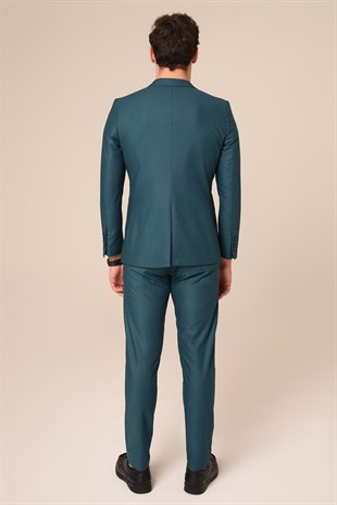 Petrol Yeşili Takım Elbise,Jogger Pantolonlu Spor Slim Fit | Agustini