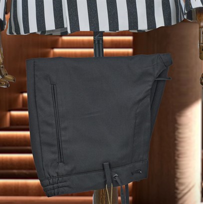 Siyah Beyaz Çizgili İtalyan Stil Kruvaze İkili Kombin Takım Elbise Geniş Sivri Yaka Slim Fit | Agustini