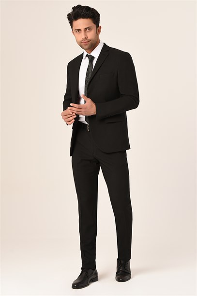 Siyah Renk  Erkek Takım Elbise Slim Fit | Agustini