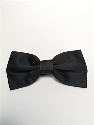 Siyah Saten Damatlık Papyon Set | Agustini