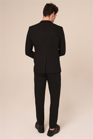 Siyah Takım Elbise,Jogger Pantolonlu Spor Slim Fit | Agustini