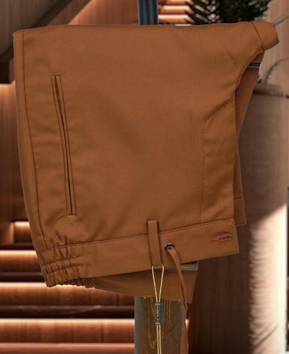 Taba ve Gri Çizgili İtalyan Stil Kruvaze İkili Kombin Takım Elbise Geniş Sivri Yaka Slim Fit | Agustini