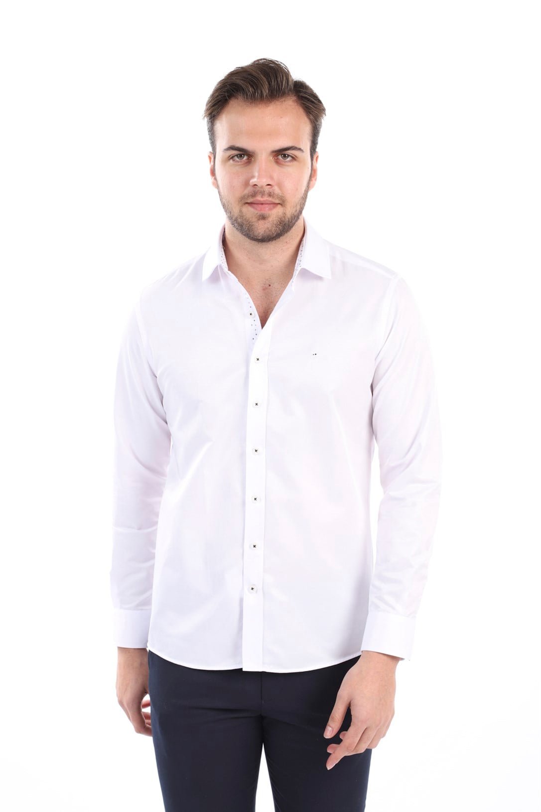 Beyaz Slim Fit Gömlek | AgustiniGÖMLEKAGUSTİNİGmk5038AGUSTİNİErkek Beyaz Slim Fit Gömlek | Agustini