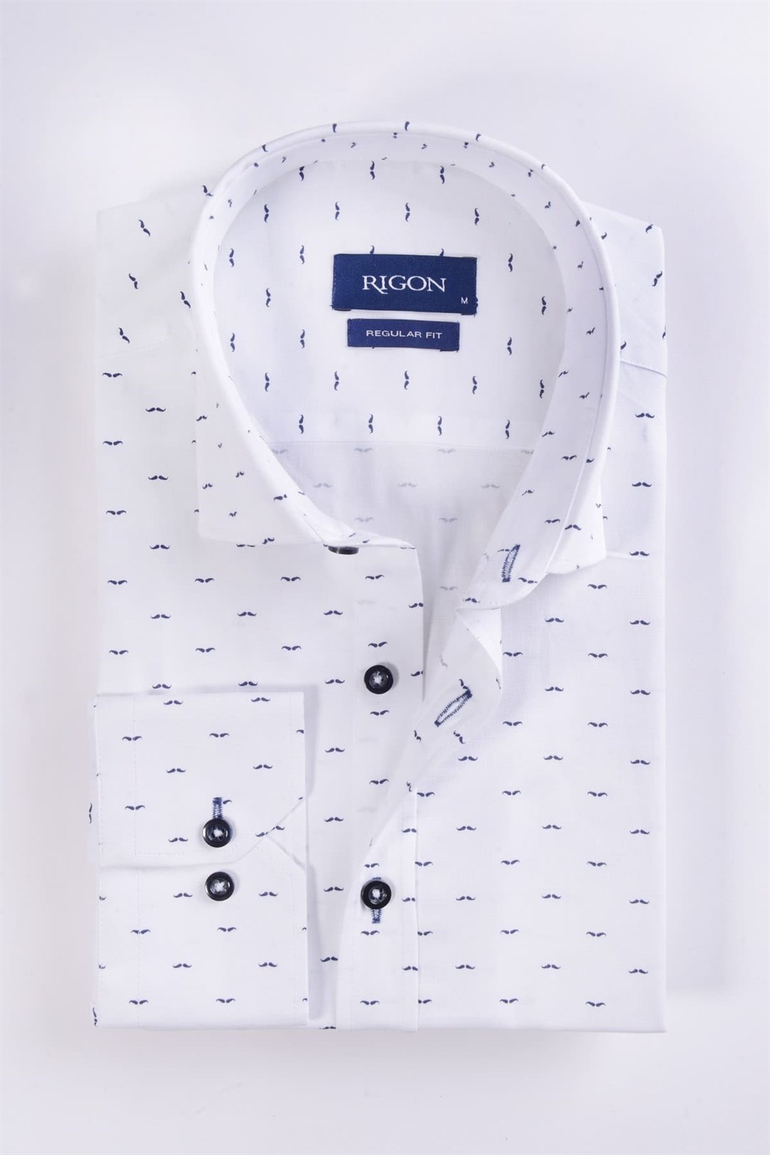 Erkek Beyaz Mavi Bıyık Desen Slim Fit Gömlek | AgustiniGÖMLEKAGUSTİNİGmk5053AGUSTİNİErkek Beyaz Mavi Bıyık Desen Slim Fit Gömlek | Agustini