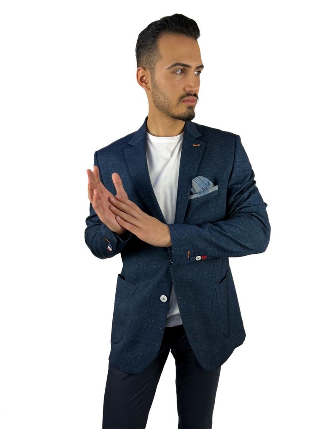 Lacivert Blazer Mono Yaka Slim Fit Astarsız Tek Ceket | AgustiniCEKETAGUSTİNİCk1613AGUSTİNİLacivert Blazer Mono Yaka Slim Fit Astarsız Tek Ceket | Agustini