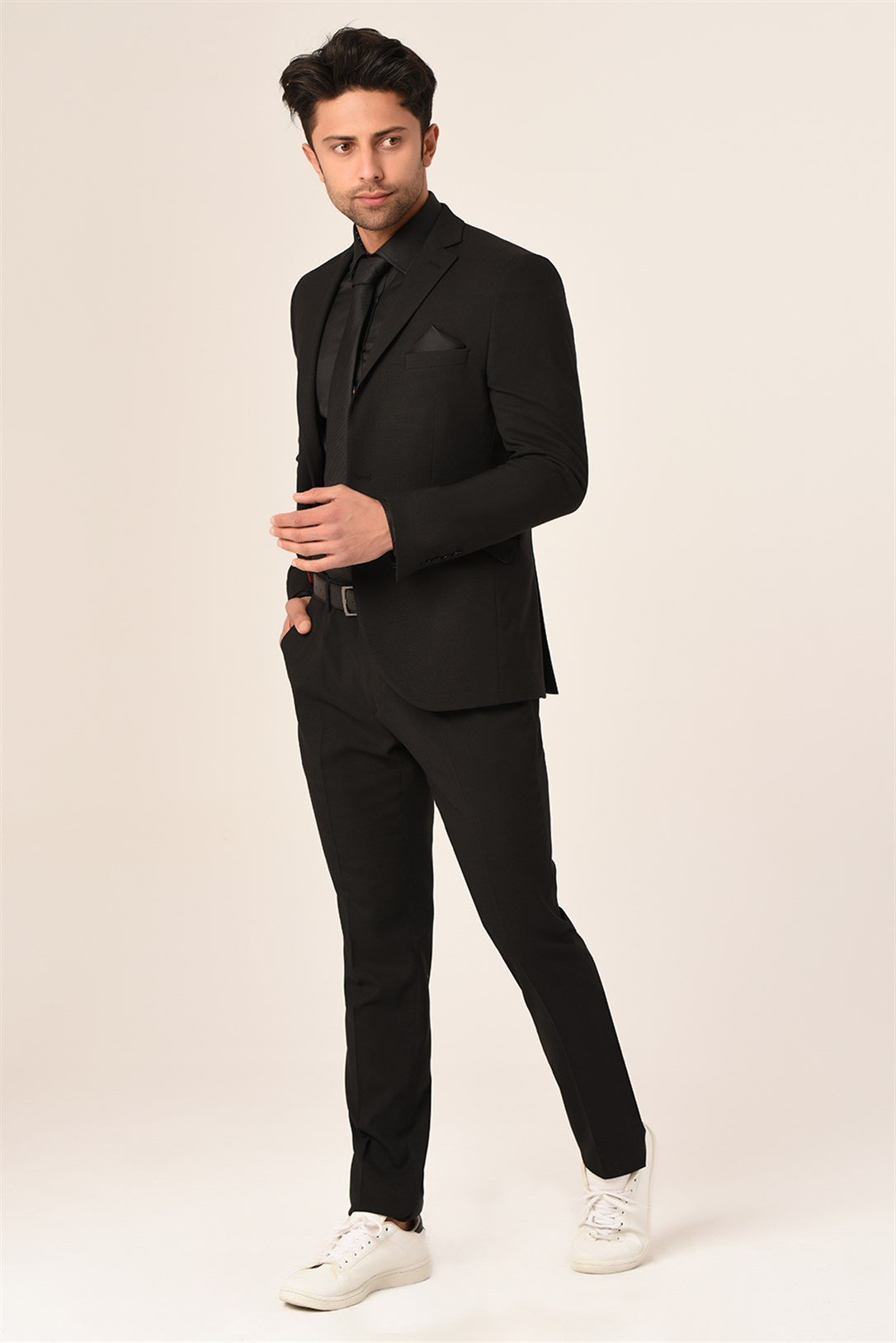 Siyah Renk Erkek Takım Elbise Slim Fit | Agustini