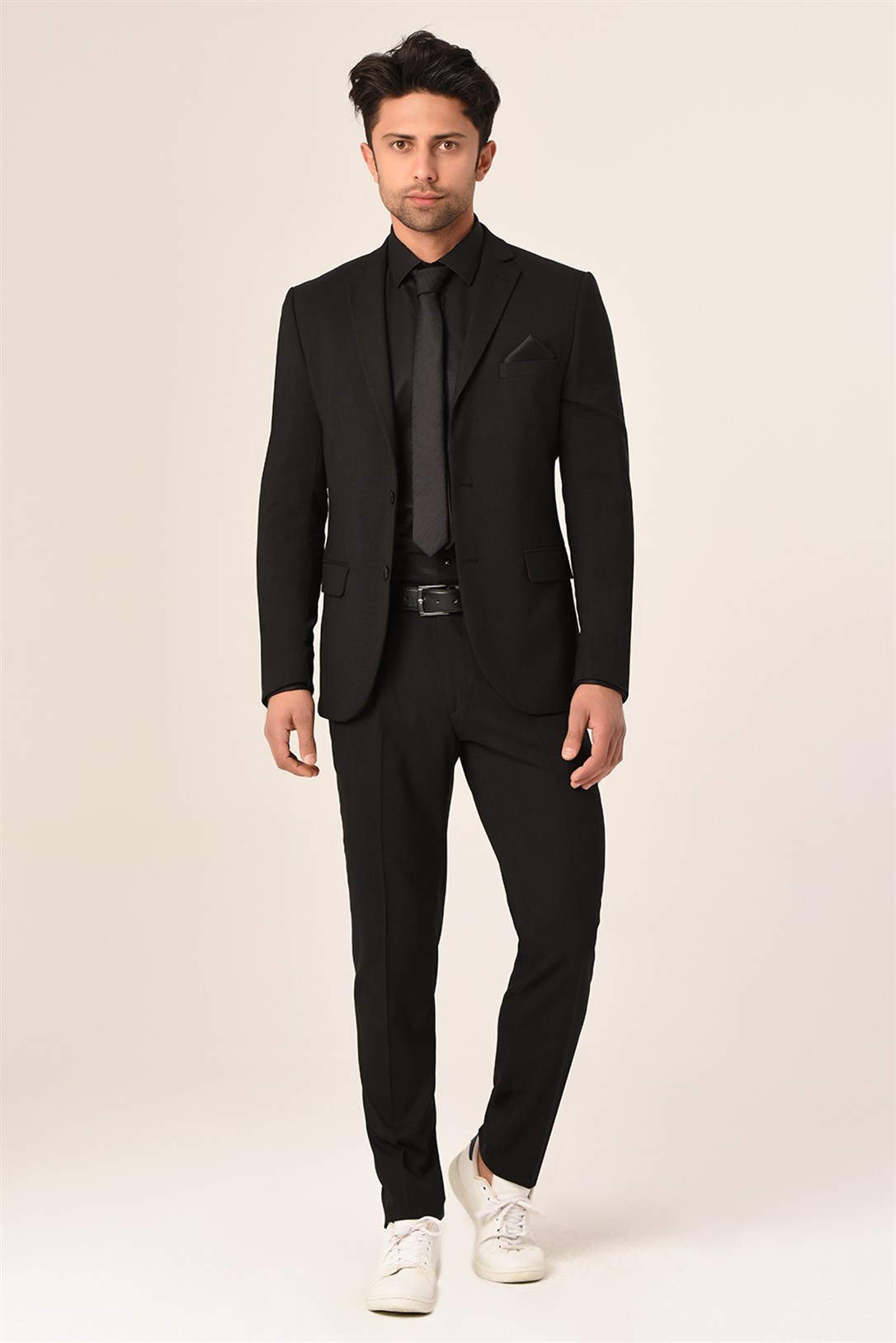 Siyah Renk Erkek Takım Elbise Slim Fit | Agustini