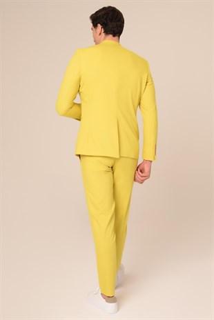 Sarı Renk Takım Elbise,Jogger Pantolonlu Spor Slim Fit | Agustini