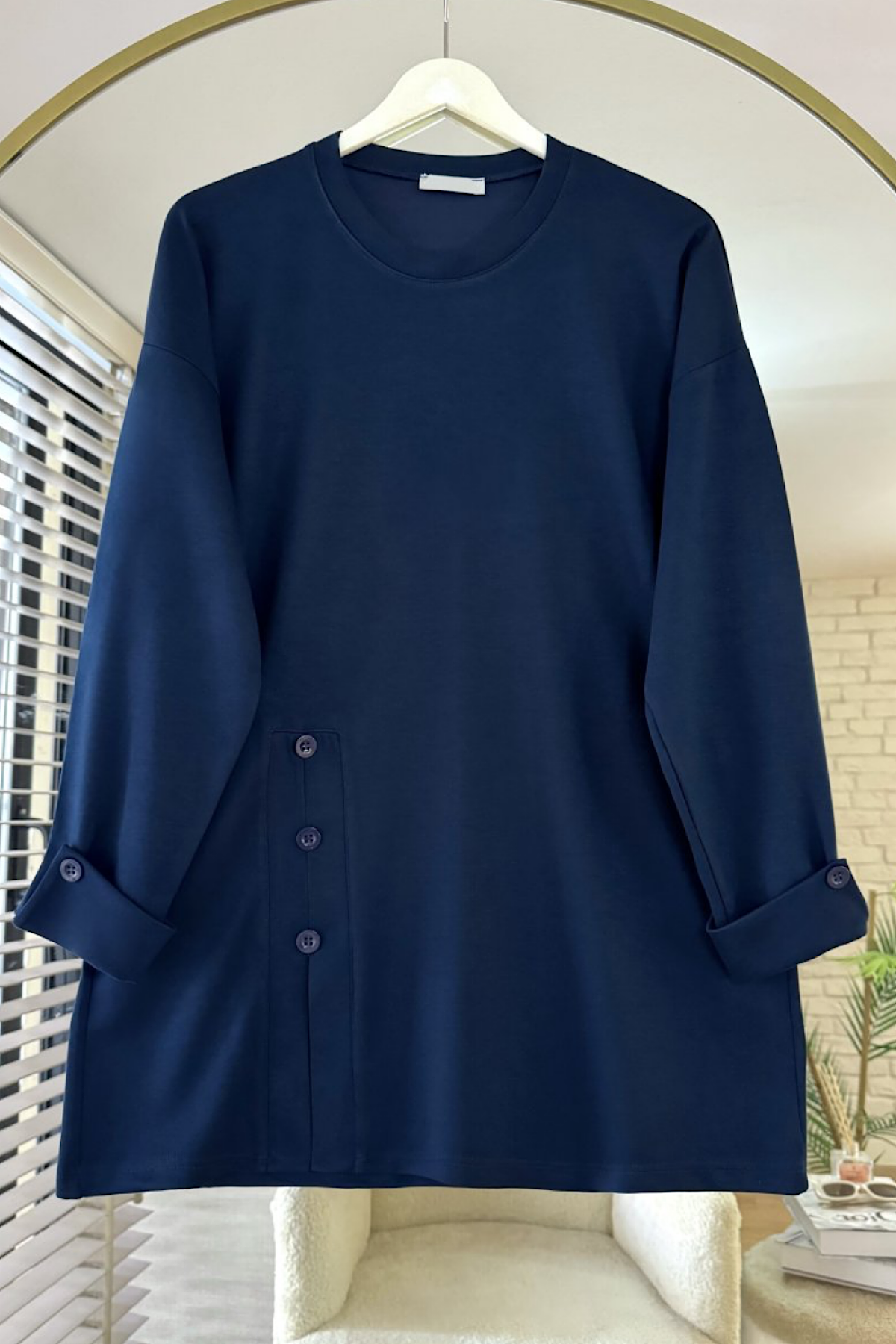 Düğme Detaylı Tunik LacivertDubaiShowroomÜST GİYİM17031