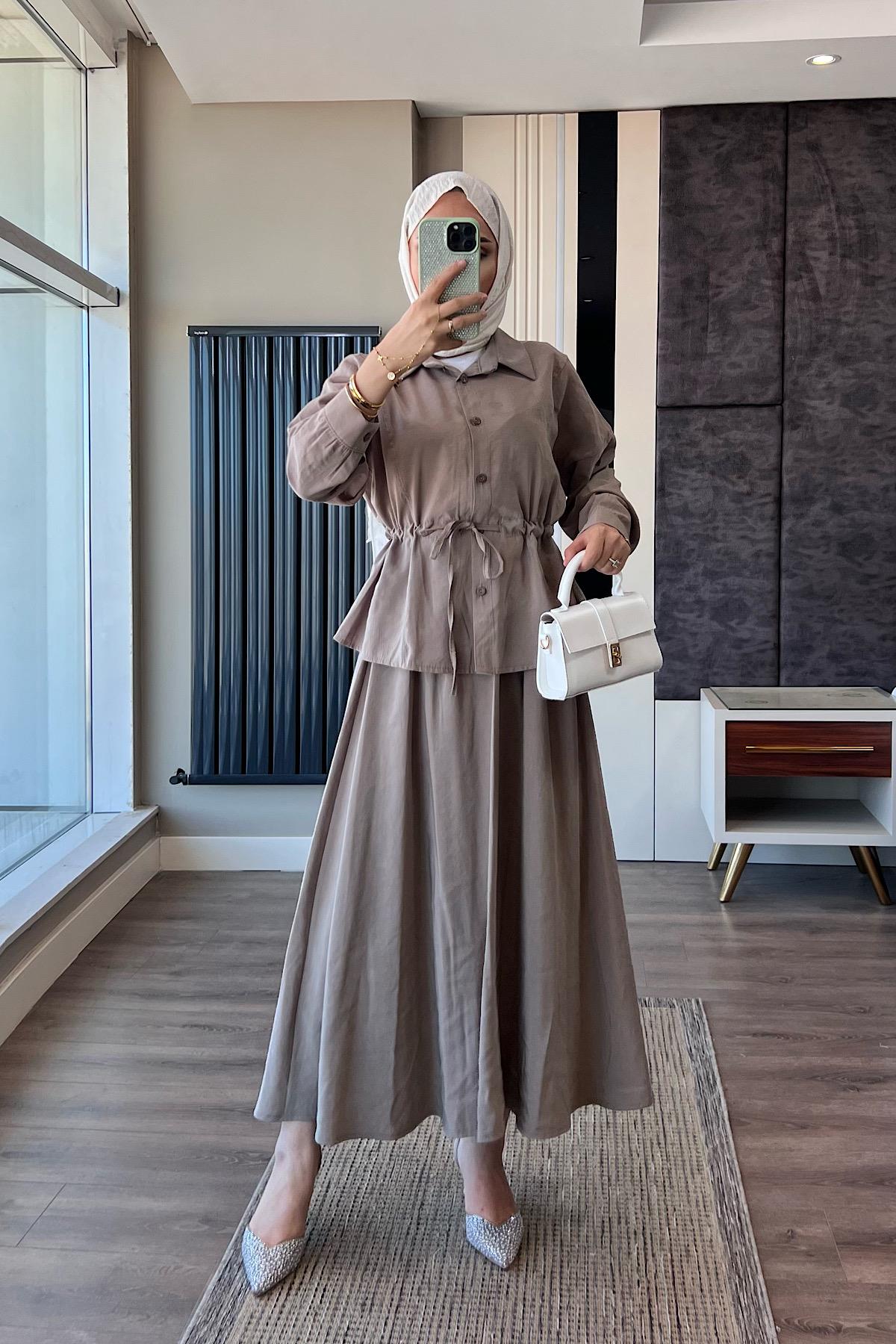 Beli Bağlamalı Takım Vizon