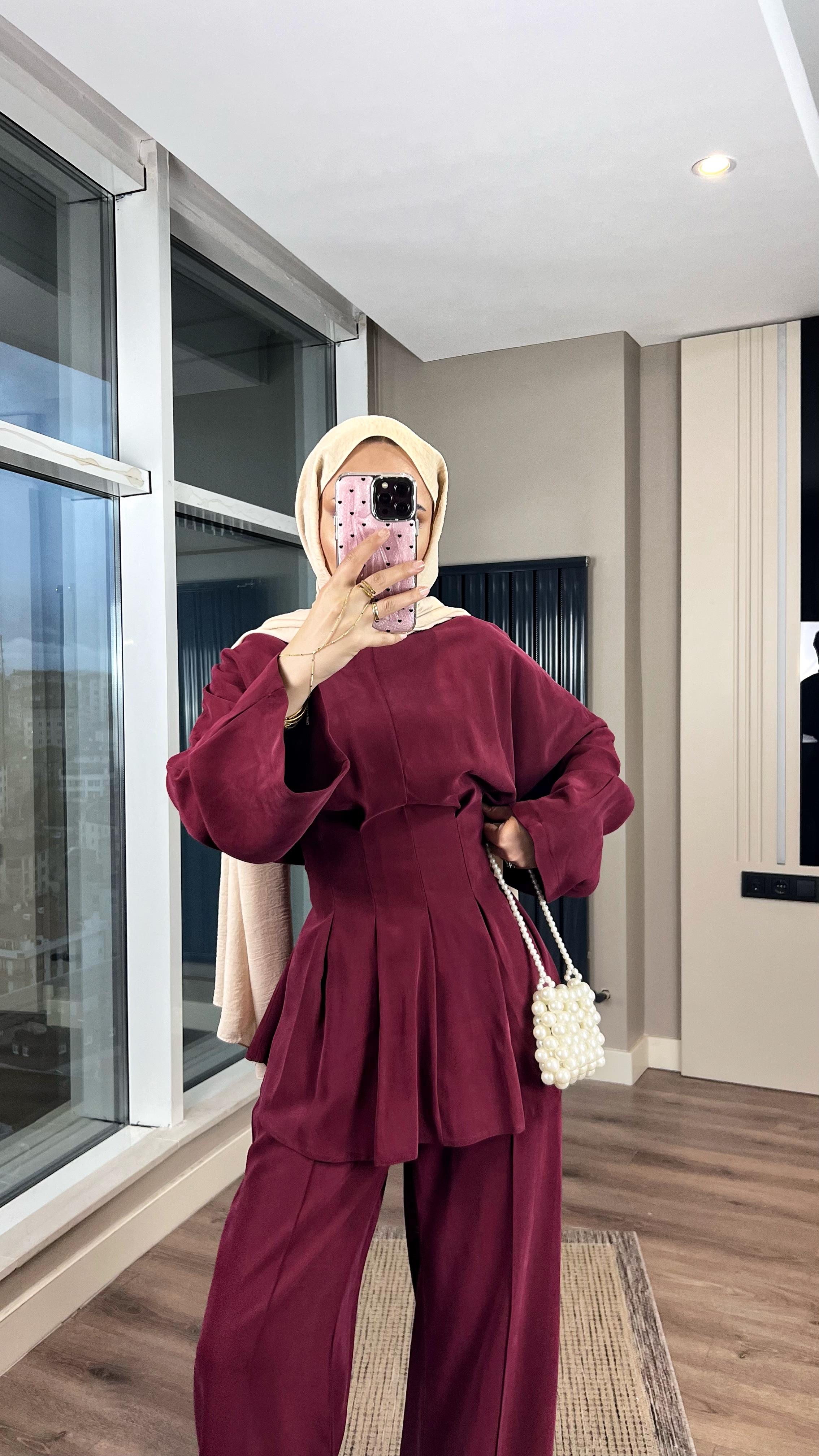 İkili Modal Takım Bordo