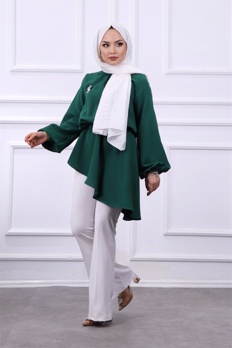 Asimetrik Tunik Yeşil