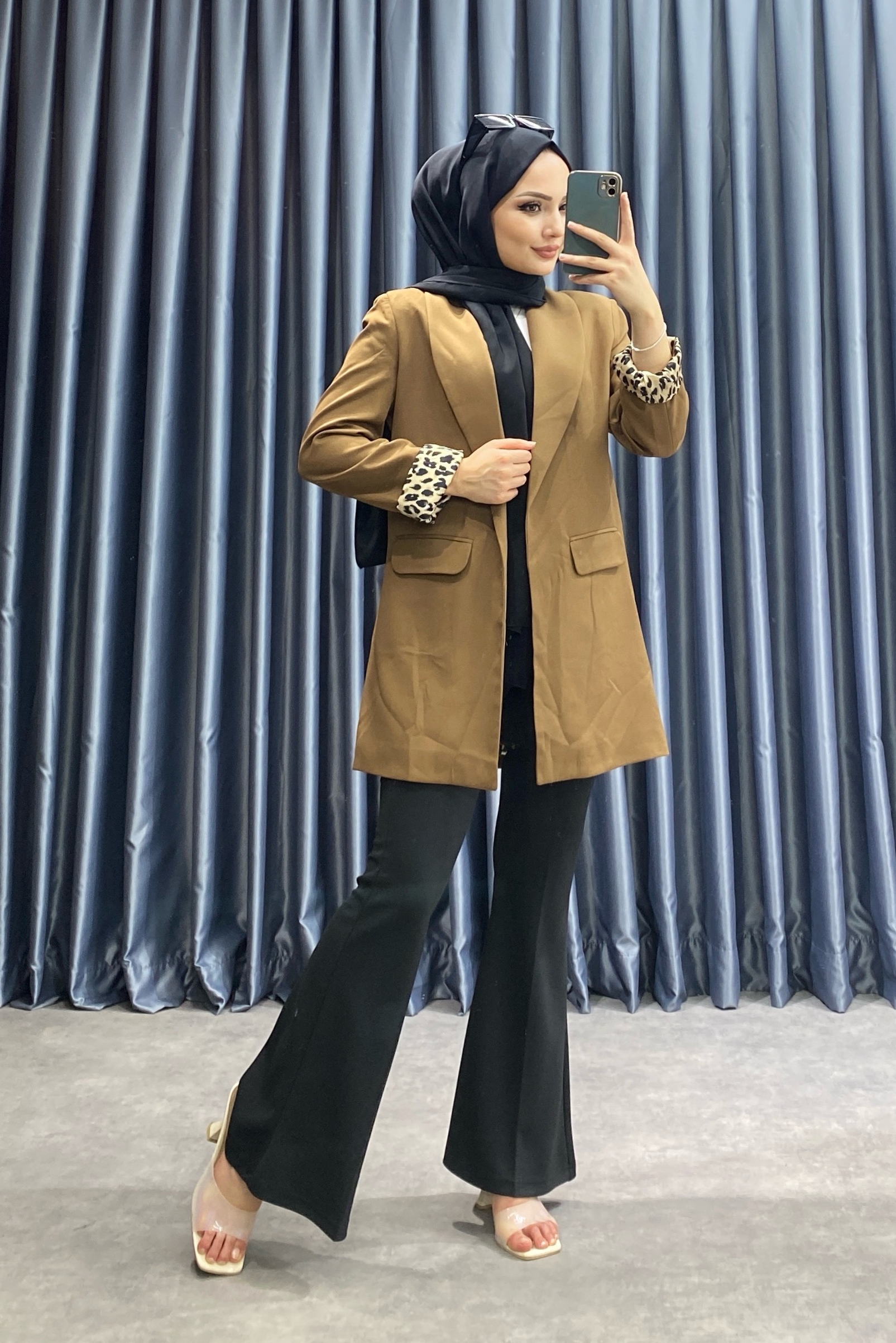Astarı Leoparlı Ceket 