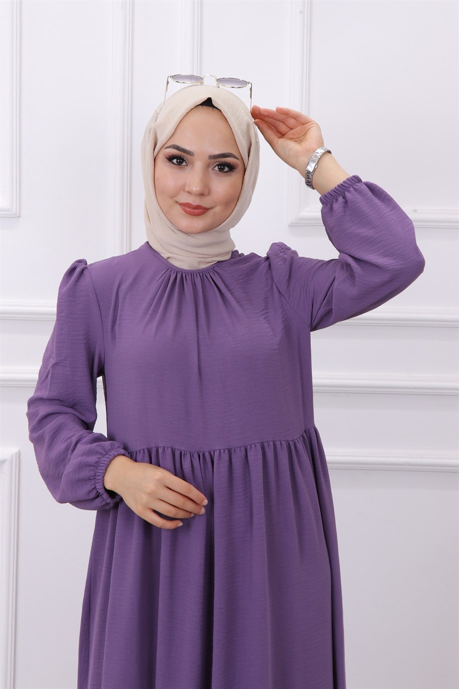 Ayrobin Elbise Mor