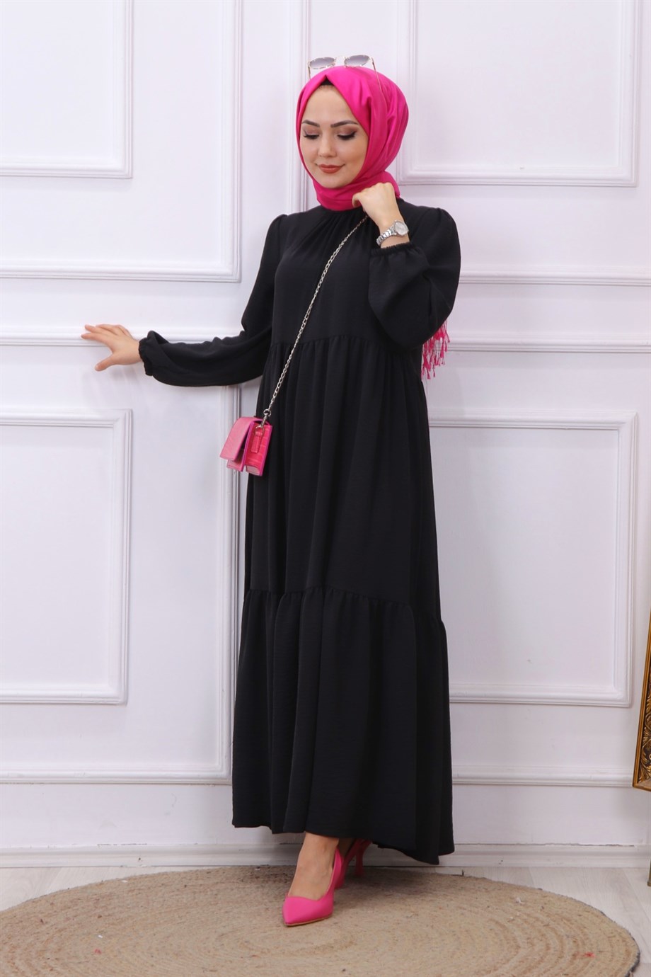 Ayrobin Elbise Siyah