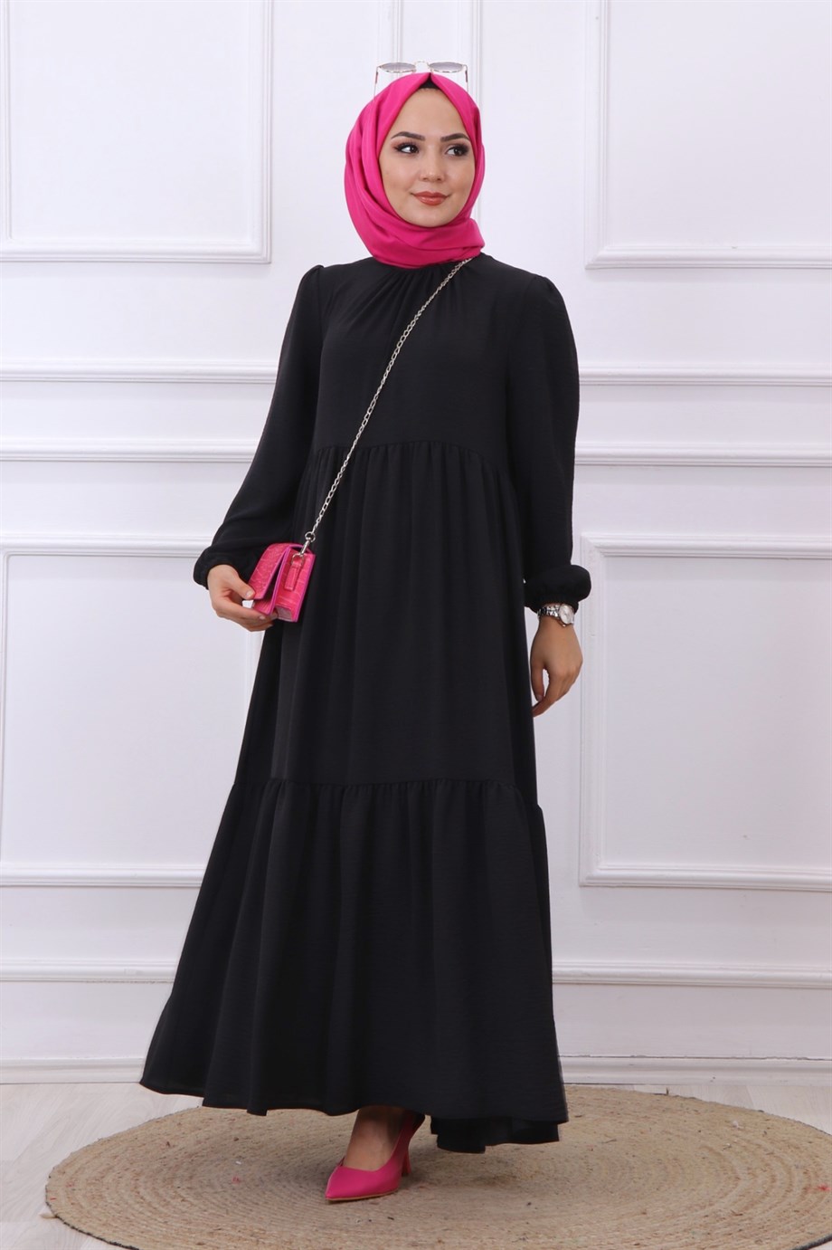 Ayrobin Elbise Siyah