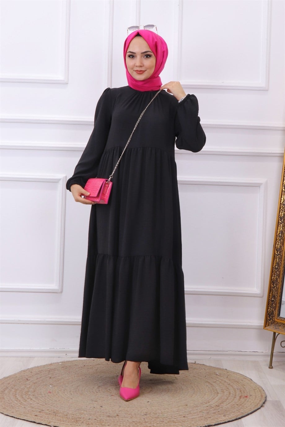 Ayrobin Elbise Siyah