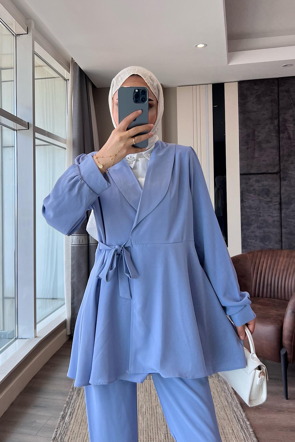 Bağlamalı Takım Bebe Mavisi